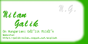 milan galik business card